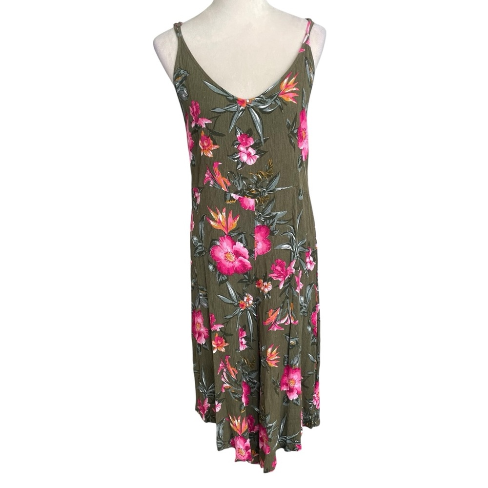 Umgee Blooming Floral Jumpsuit Women Sz M Boho Textured Casual Green Resort Wear